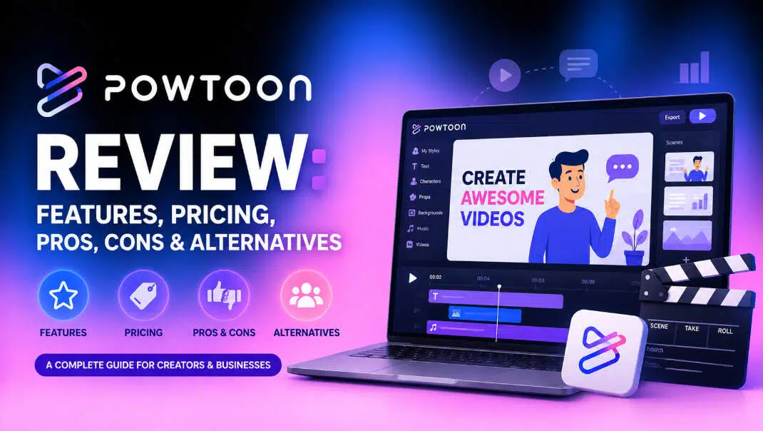 Powtoon Review: Features, Pricing, Pros, Cons & Alternatives