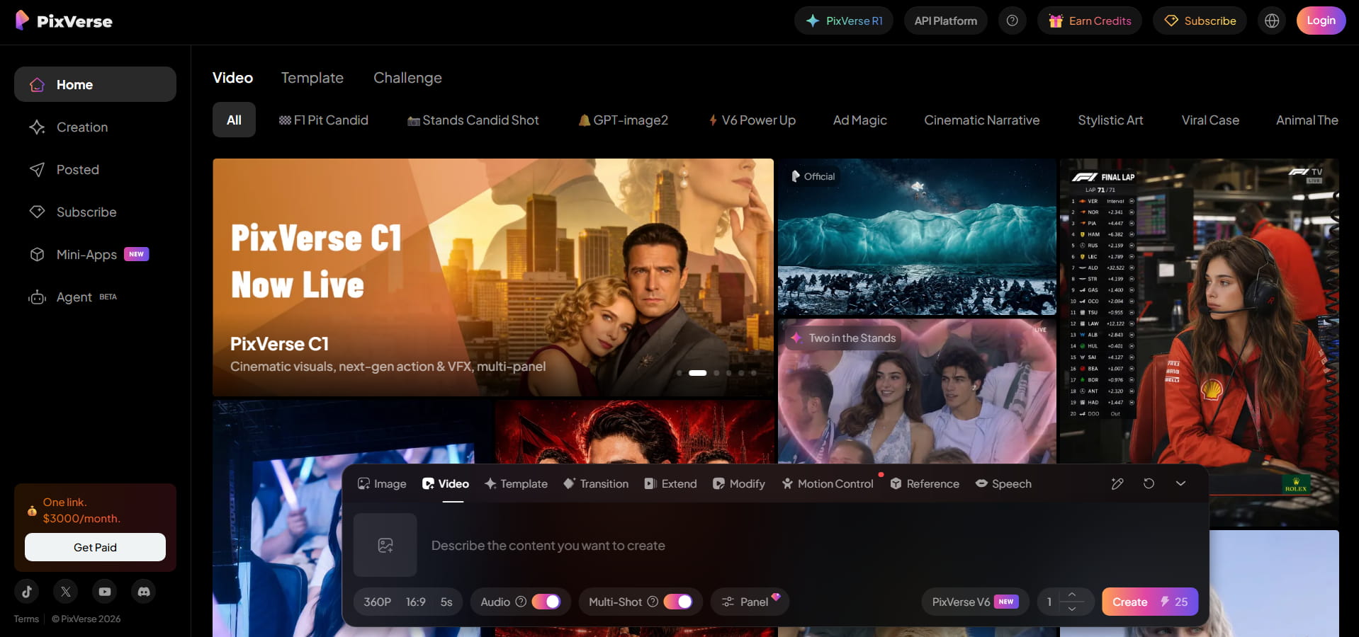 PixVerse homepage