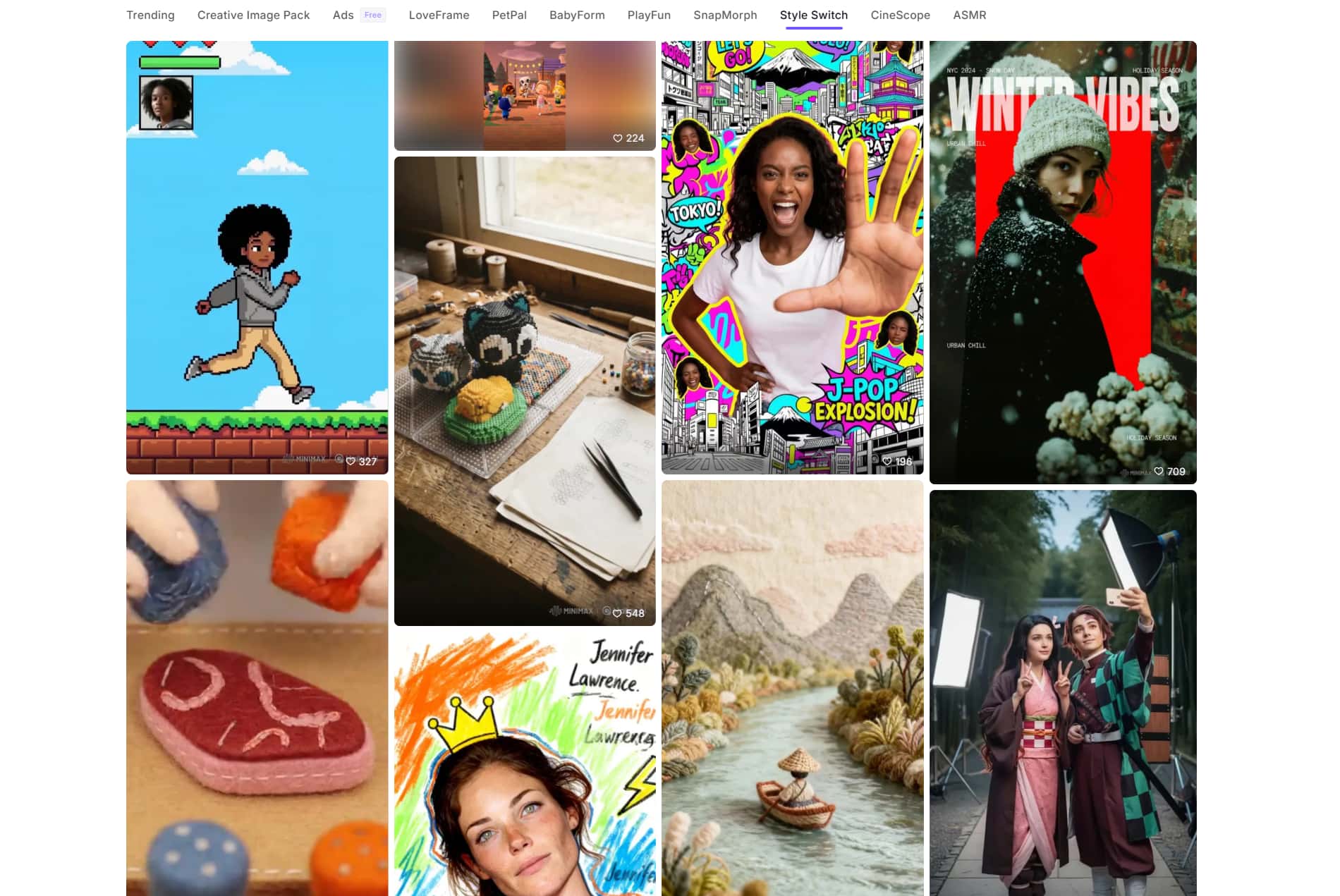 Diverse visual styles