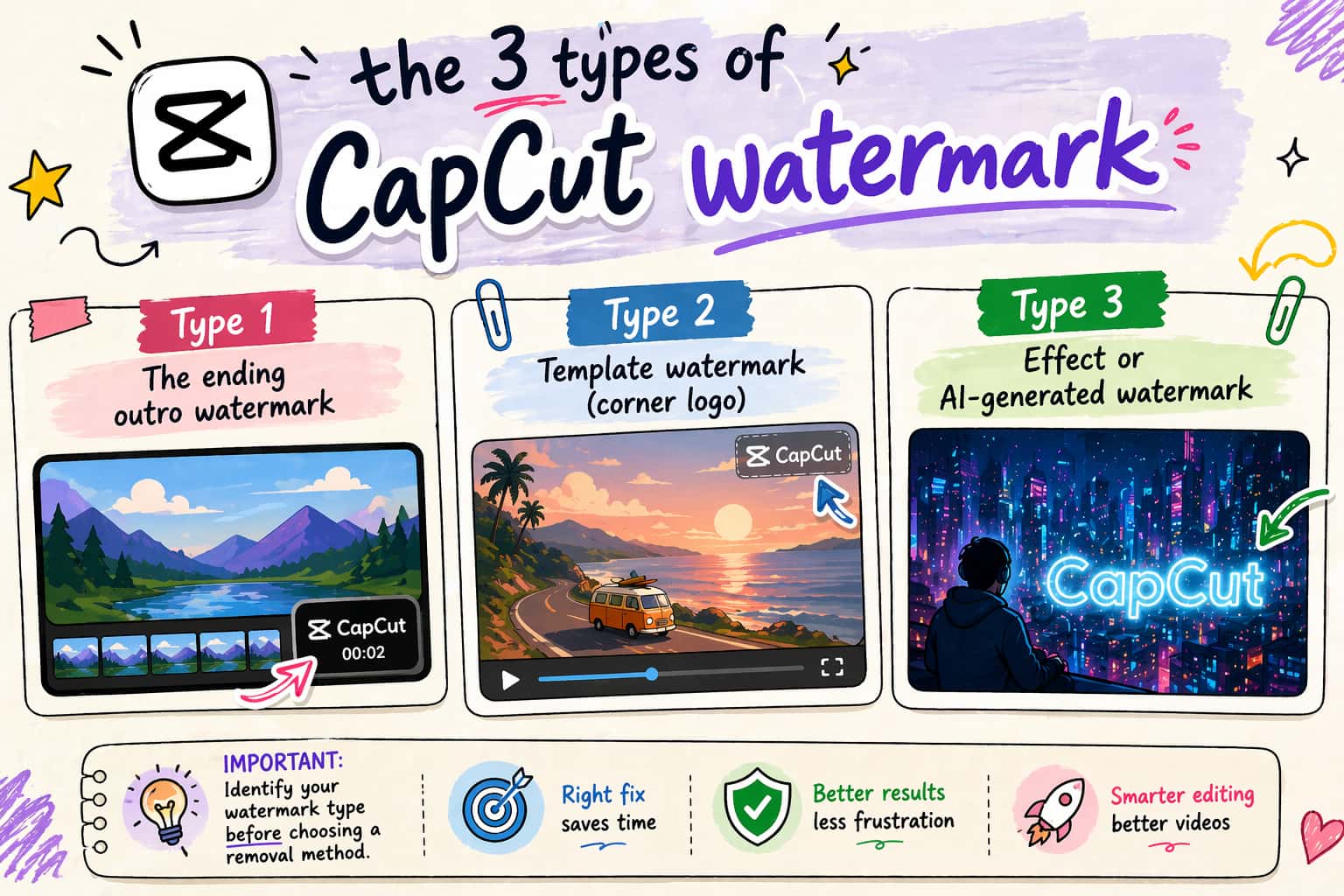 Types of CapCut watermarks