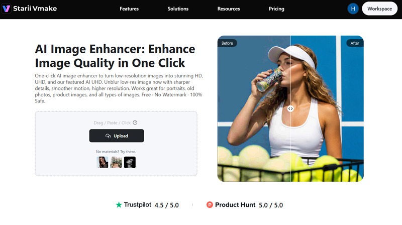 how to use Vmake AI image enhancer
