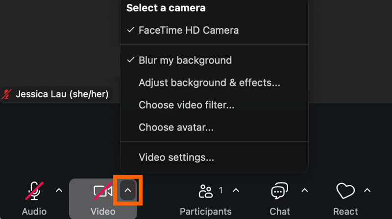 blur video background in zoom