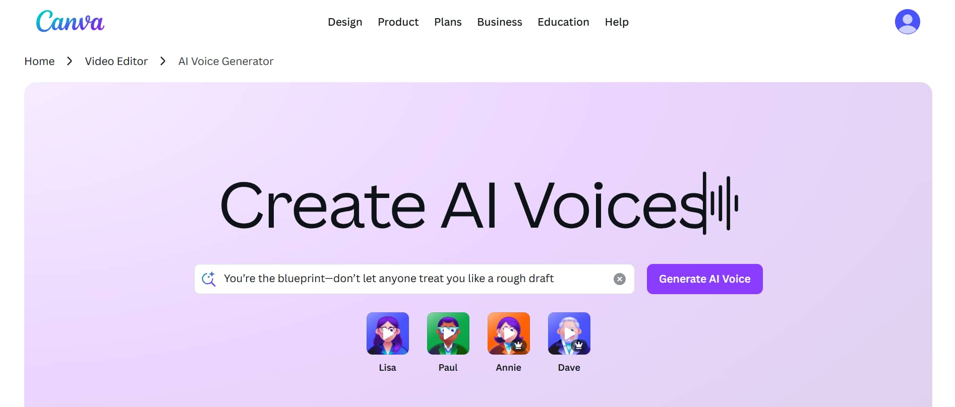 canva AI voiceovers