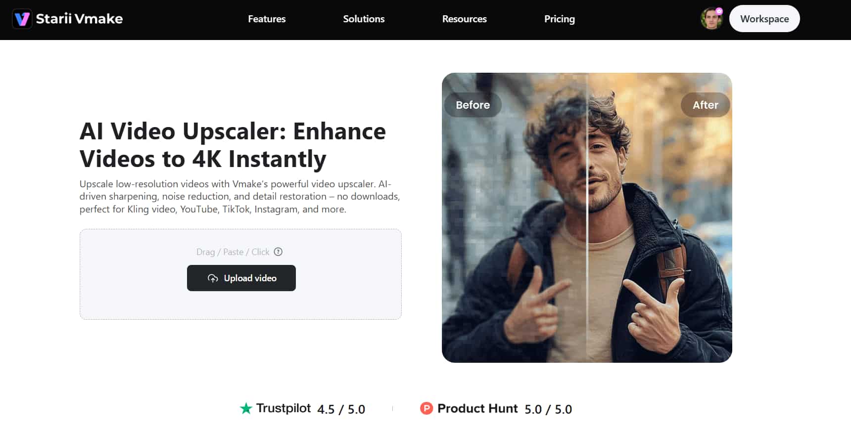 Vmake video upscaler
