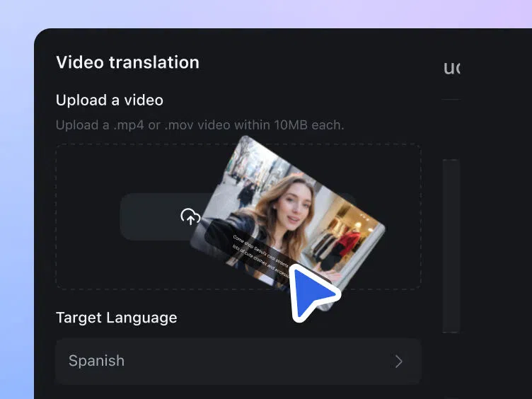 Access the "Video translator" tool