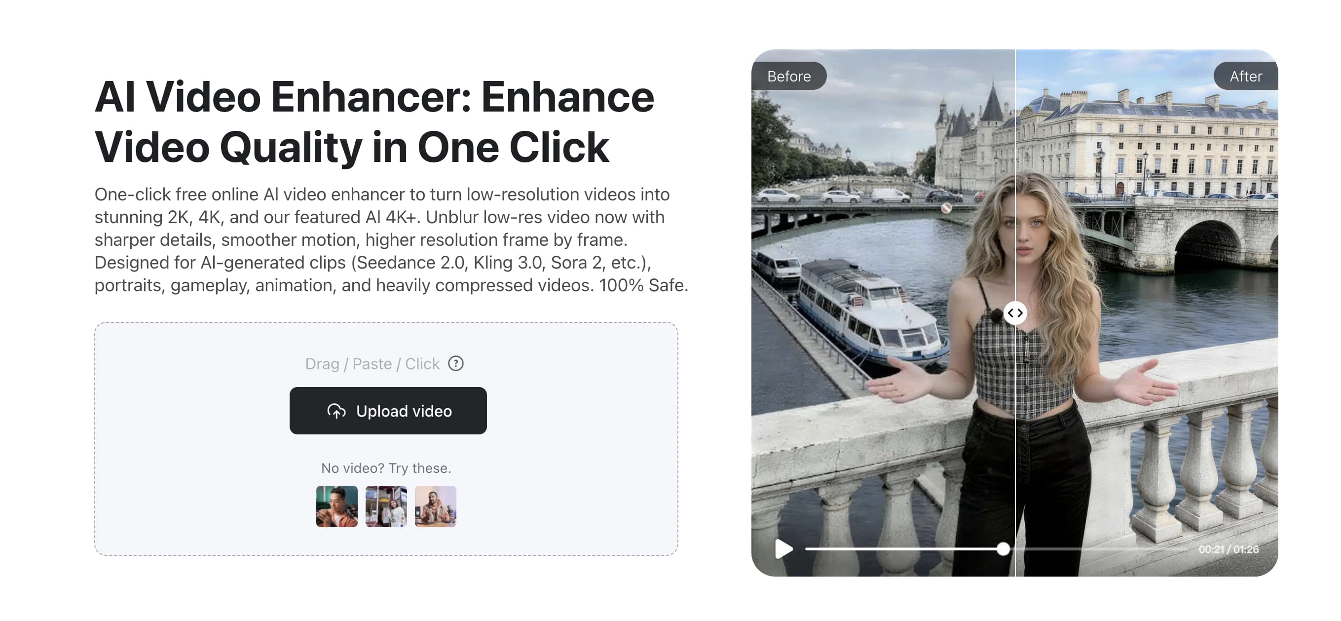 Vmake AI video enhancer 