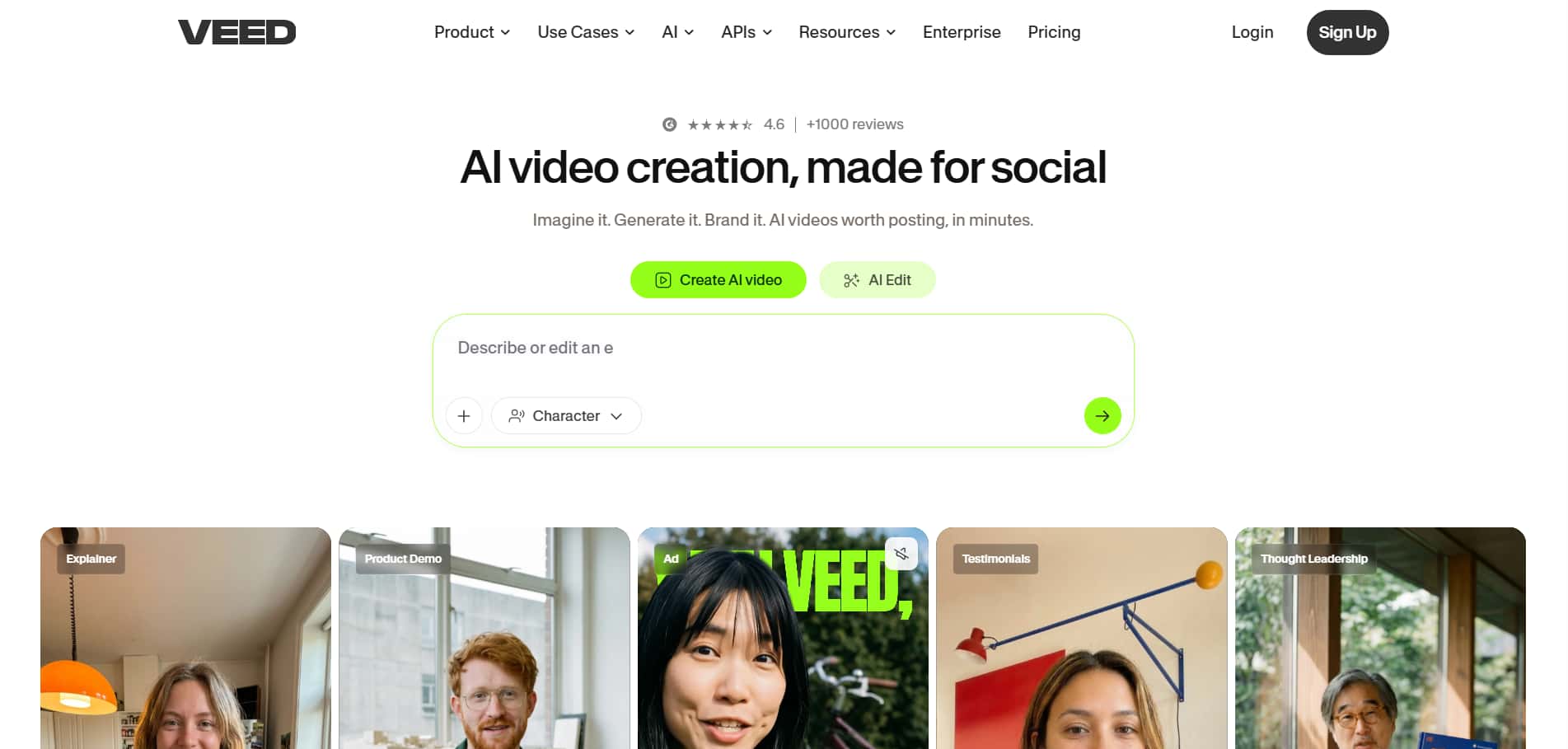 Veed.io platform interface