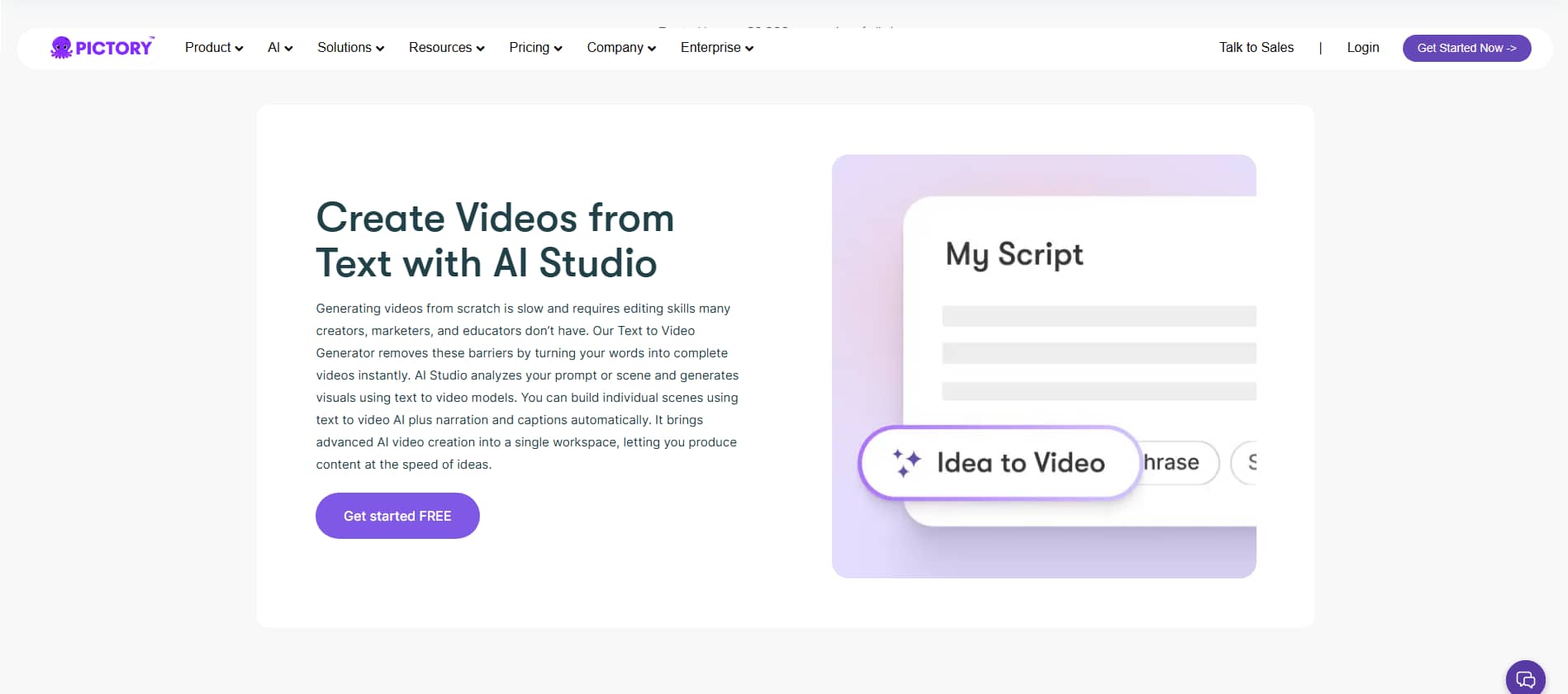 Script-to-video generation