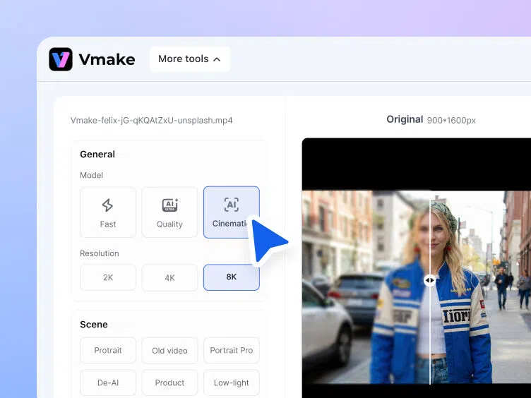 Automatic AI video enhancement