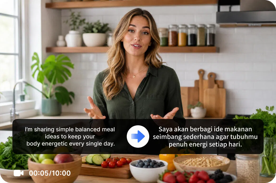 Generate Indonesian subtitles from spoken English