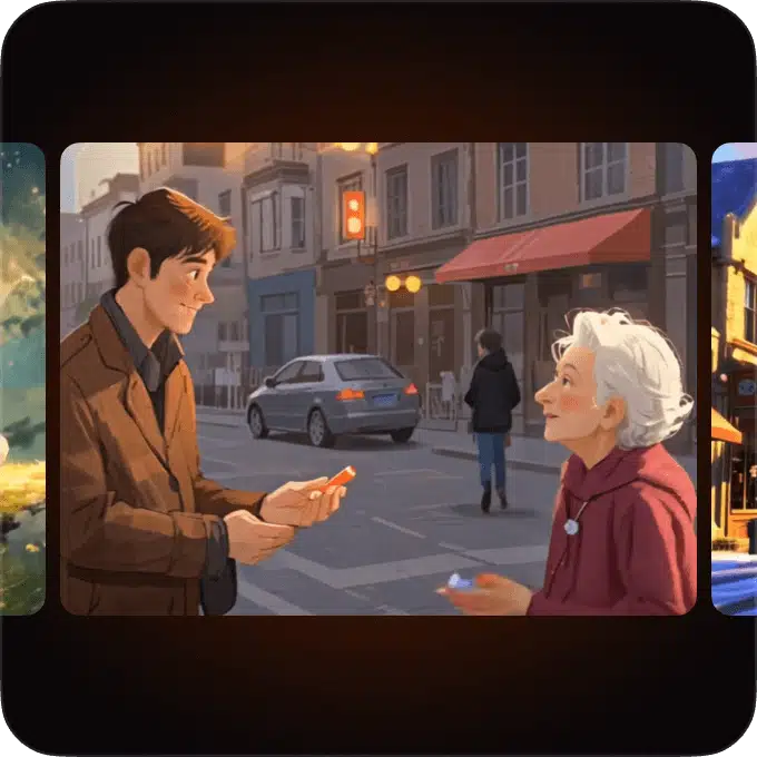 From Text to Cartoon in Three Clicks