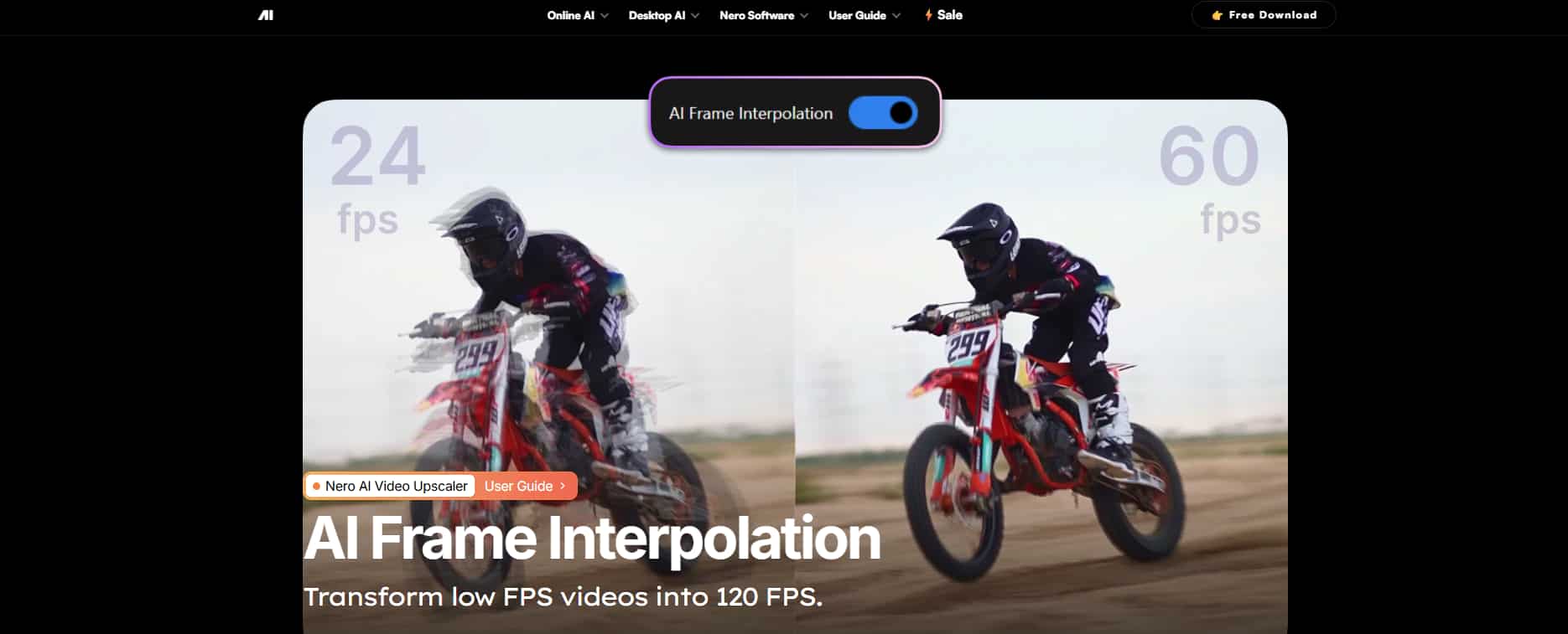AI frame interpolation