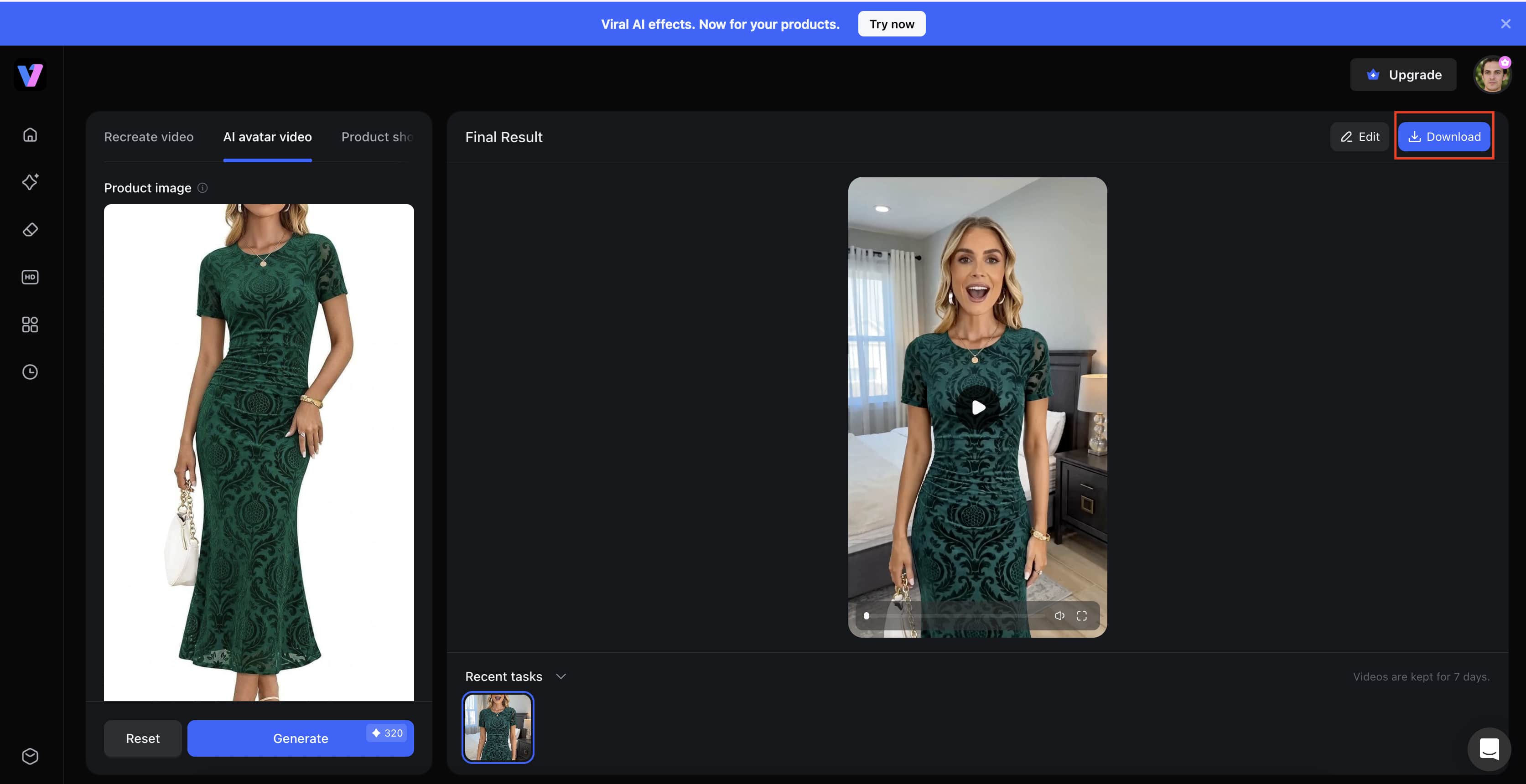 Download the AI avatar video