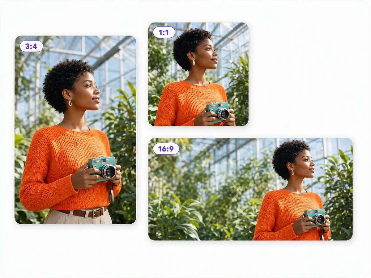 Vmake Labs AI Image Resizer workflow for choosing scale, positioning the source image, and reviewing AI fill