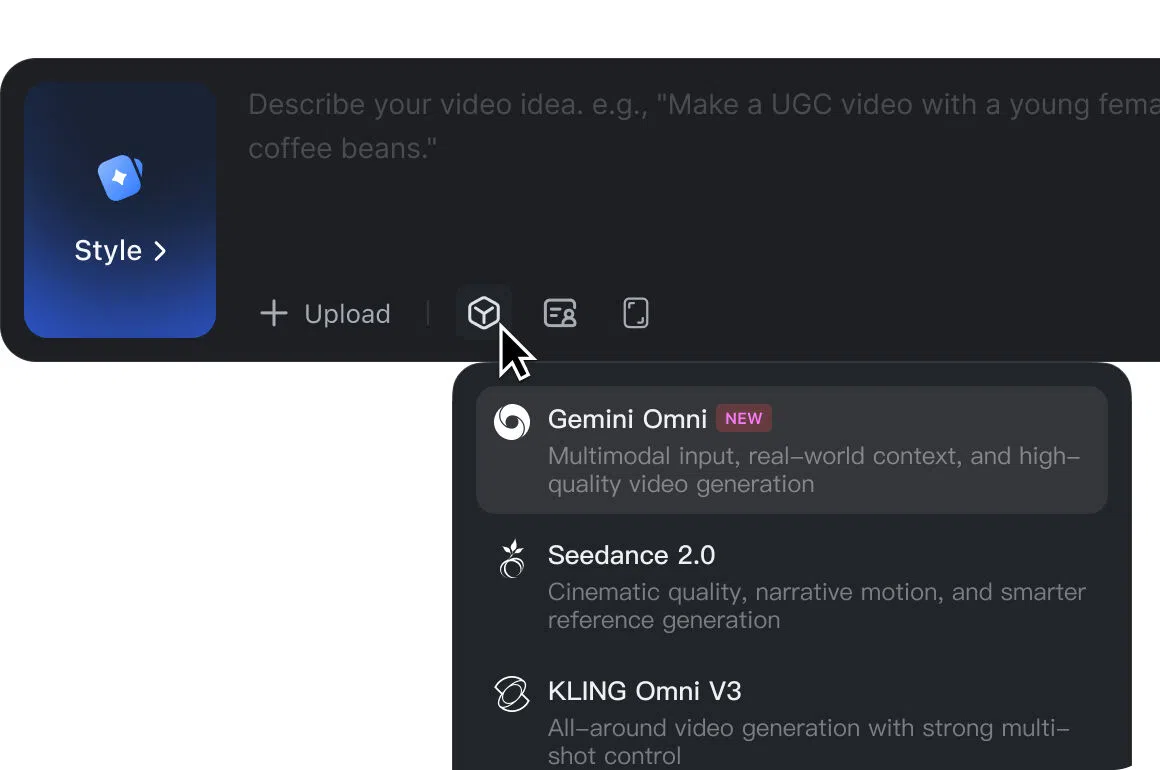 Gemini Omni in Vmake Labs agent