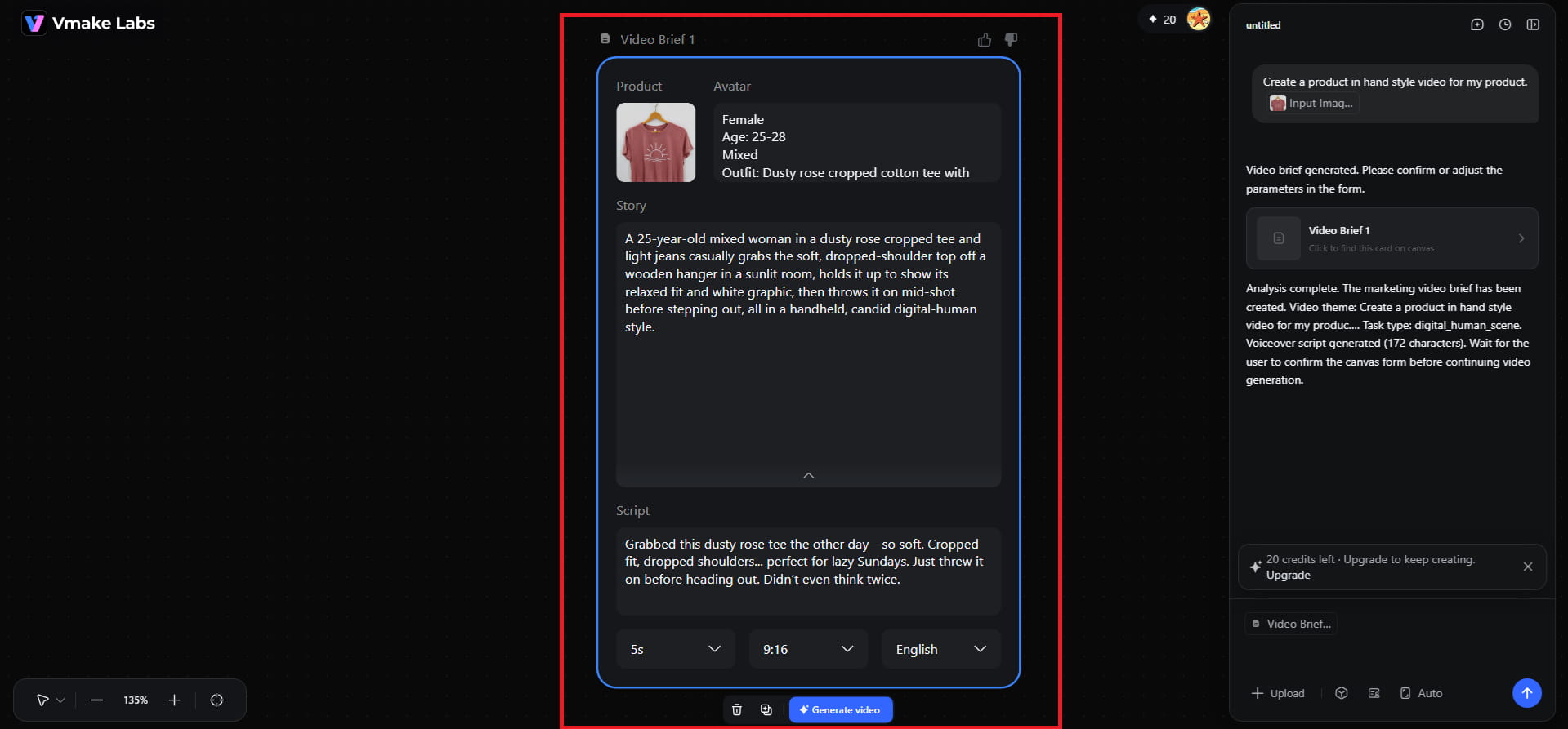 Review and refine the AI video brief