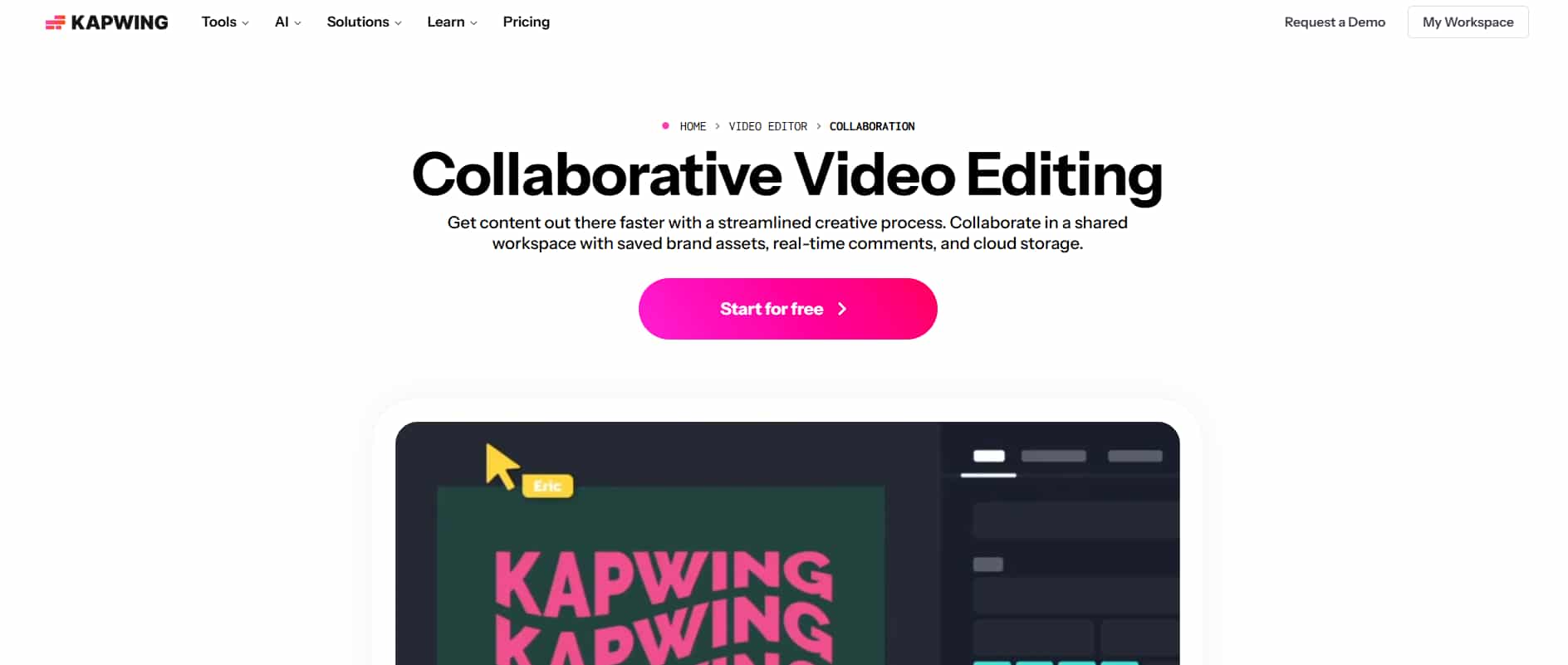 Kapwing collaborative video editing