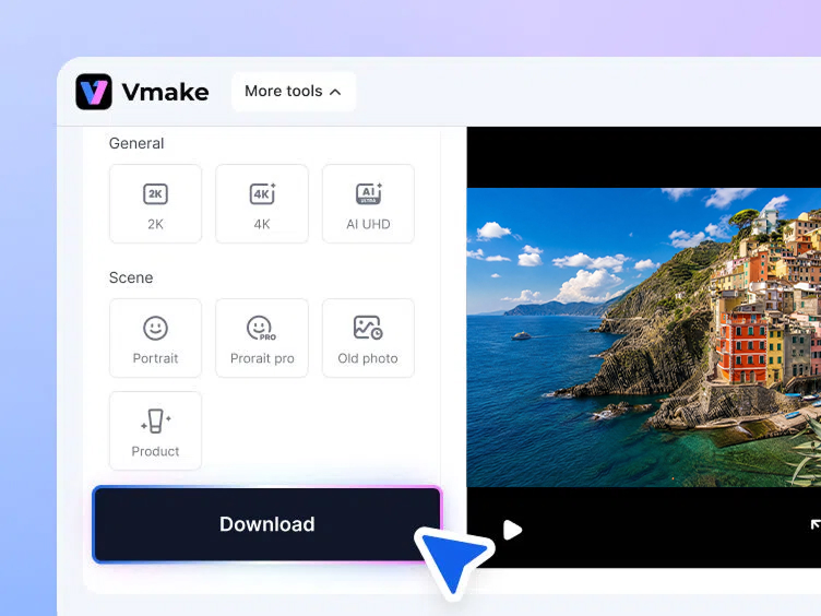 Preview and download the enhanced image
