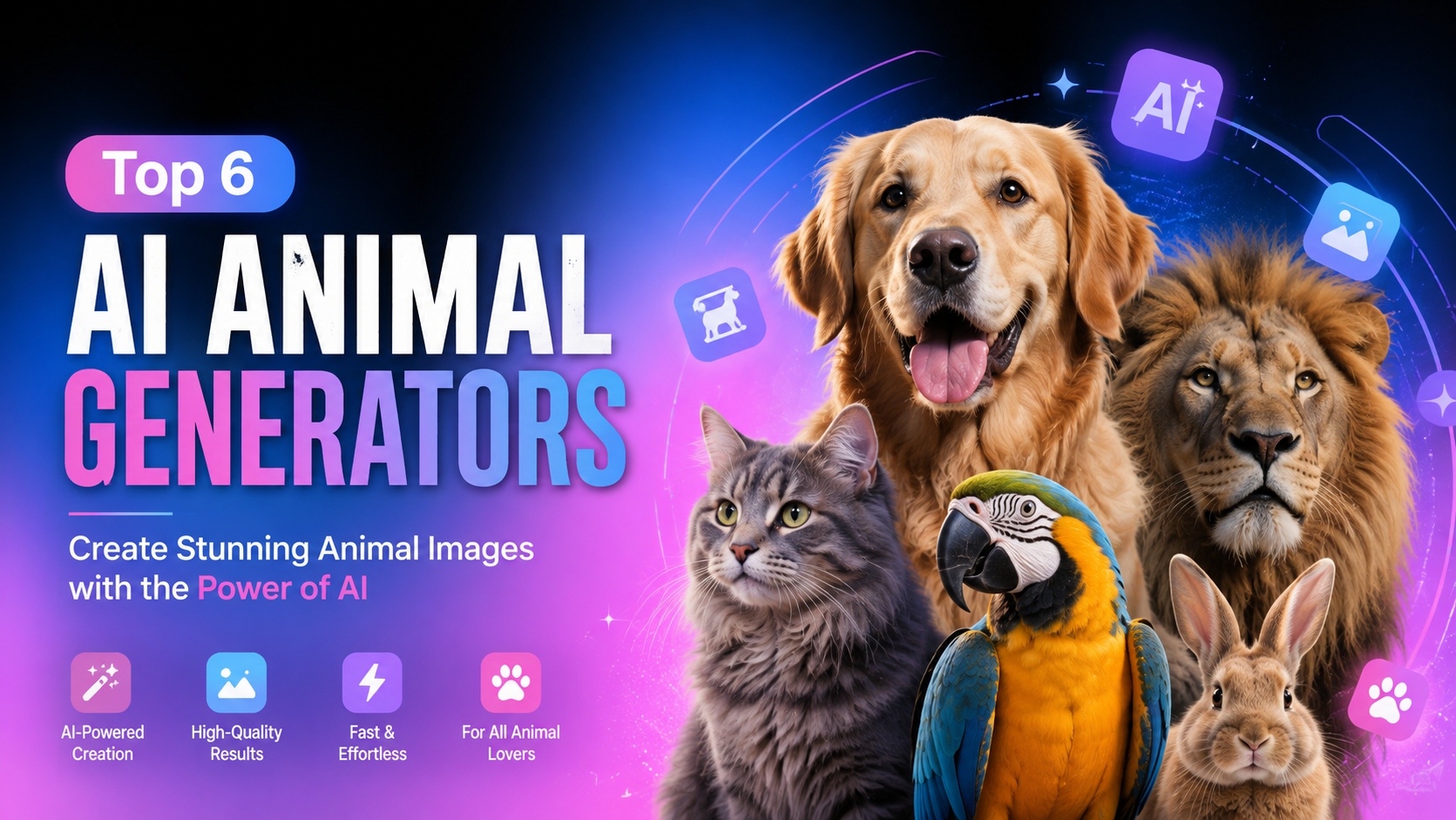 AI Animal Generator: 6 Tools to Generate Cute, Wild & Fantasy Creatures 