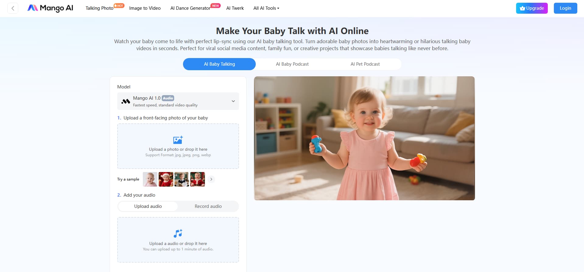 Mango AI baby animation tool