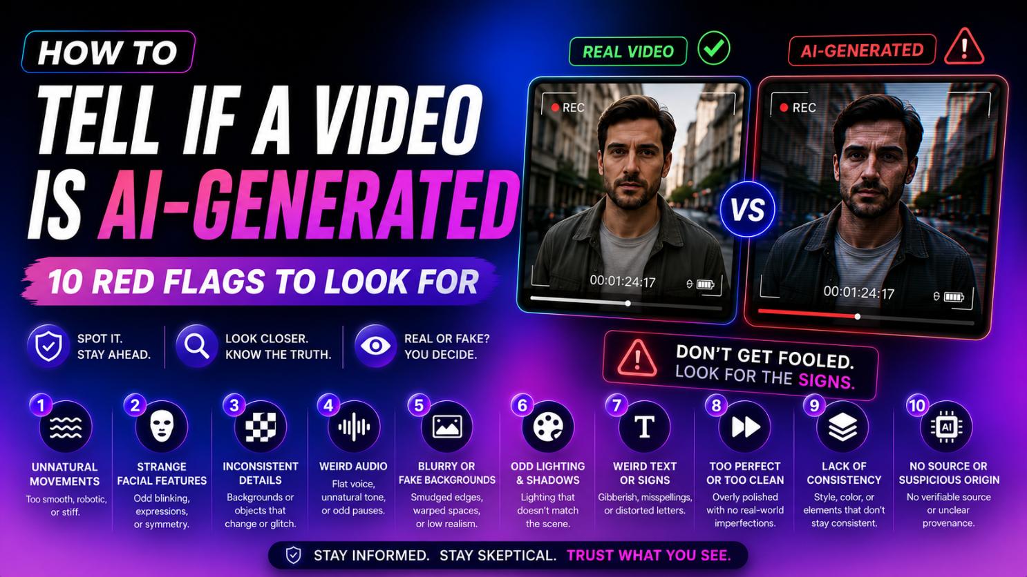 How to Tell If a Video Is AI-Generated: 10 Red Flags to Look For