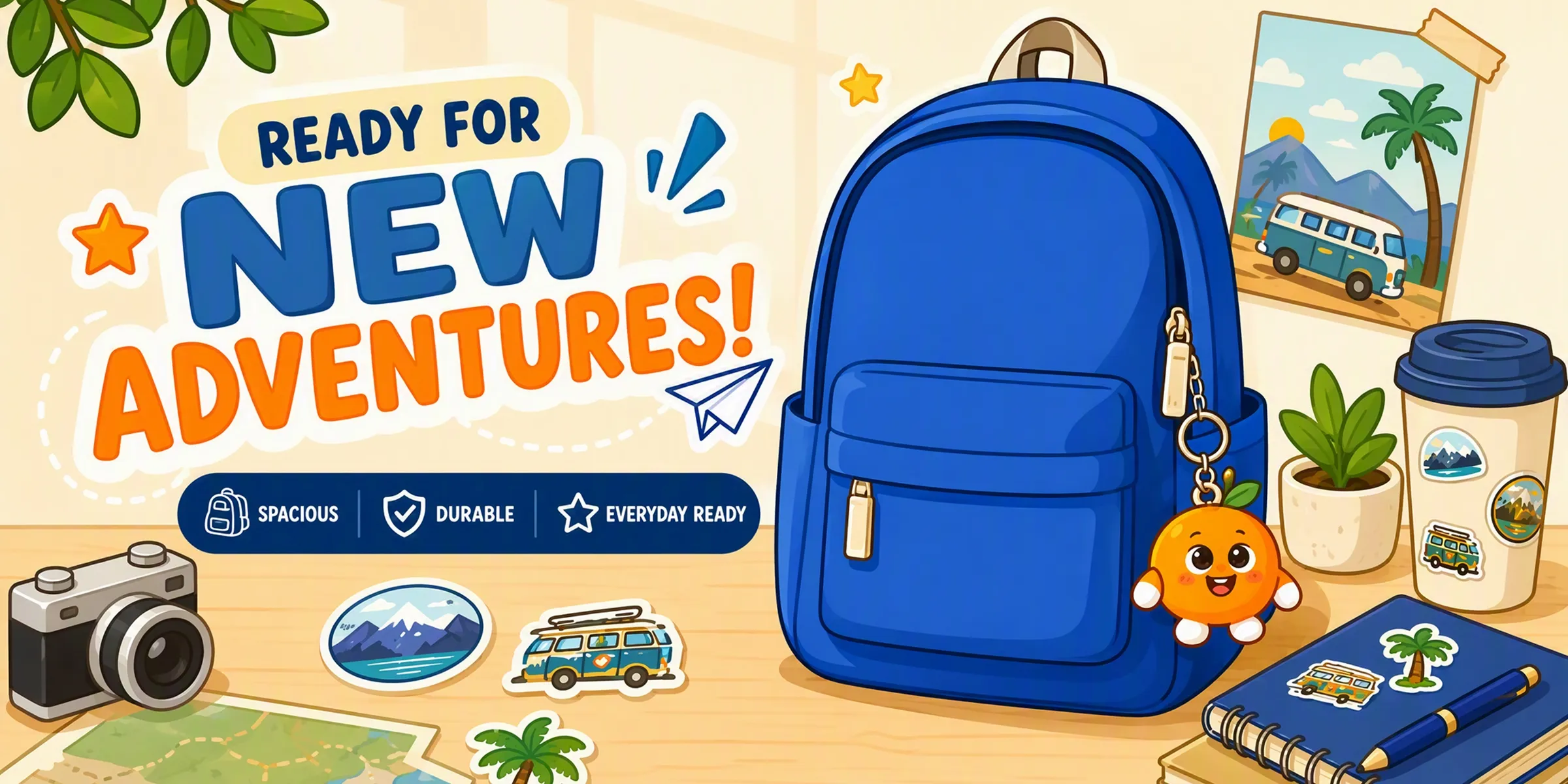 Colorful cartoon robot and creative equipment artwork for product visuals