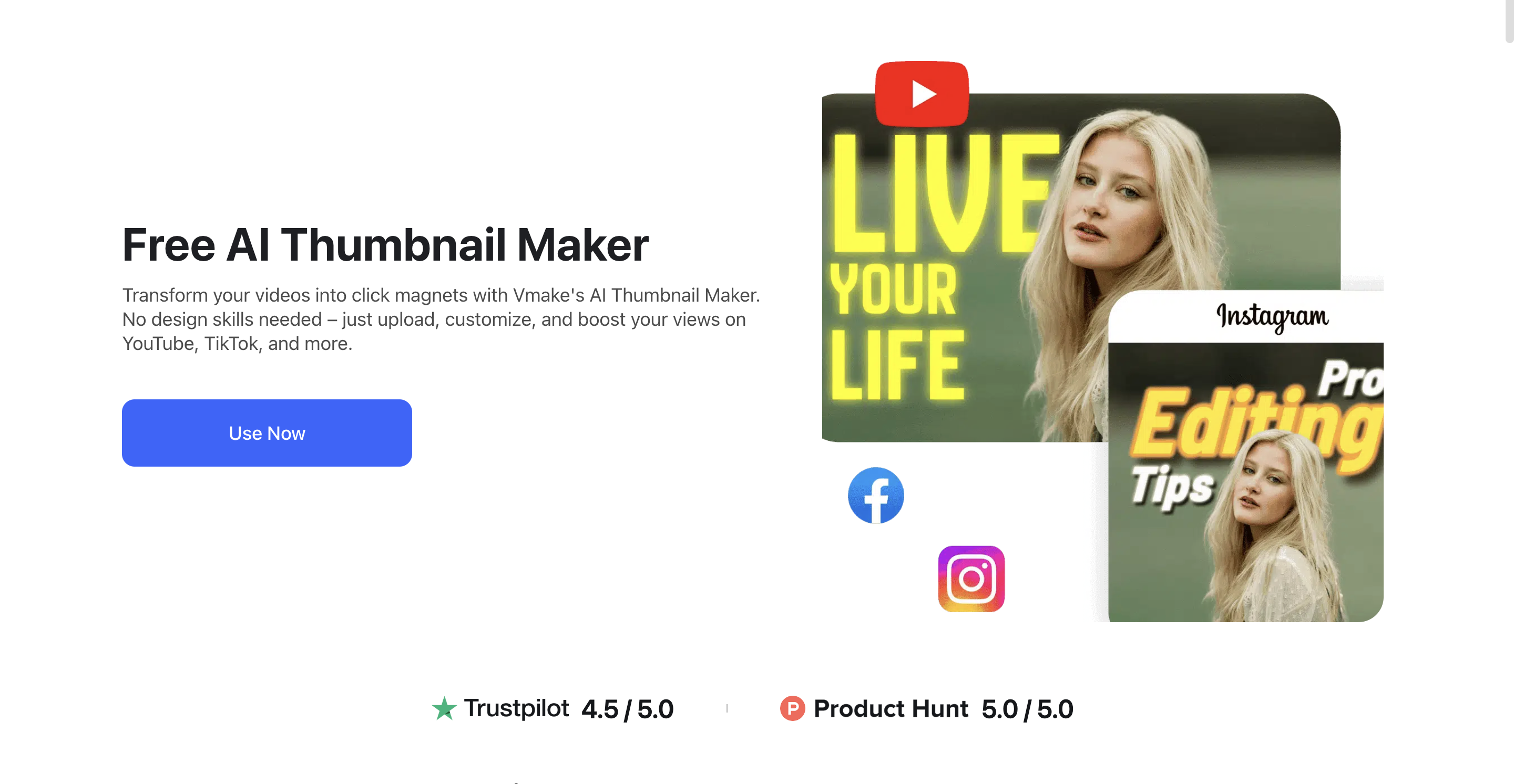 Vmake AI Thumbnail tool