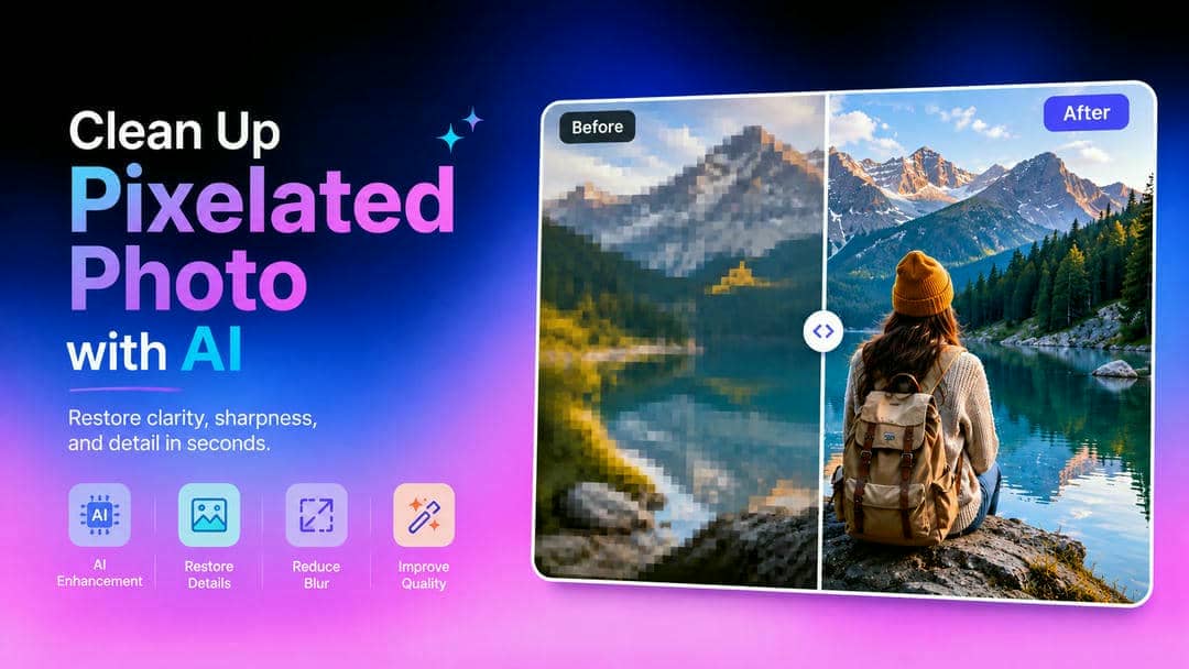 clean up pixilated photo with ai