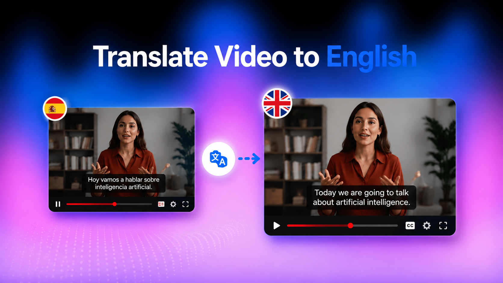 translate a video to english