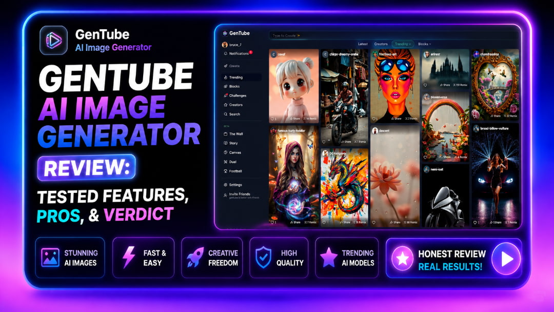 GenTube AI Image Generator Review: Tested Features, Pros, & Verdict