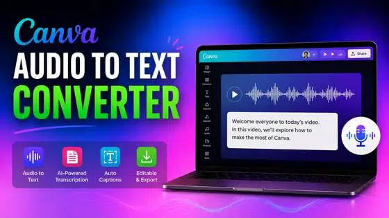 canva audio to text converter