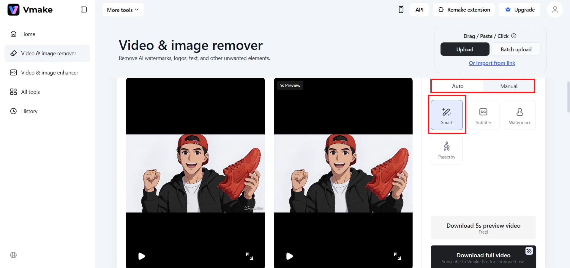 Automatic removal of watermarks