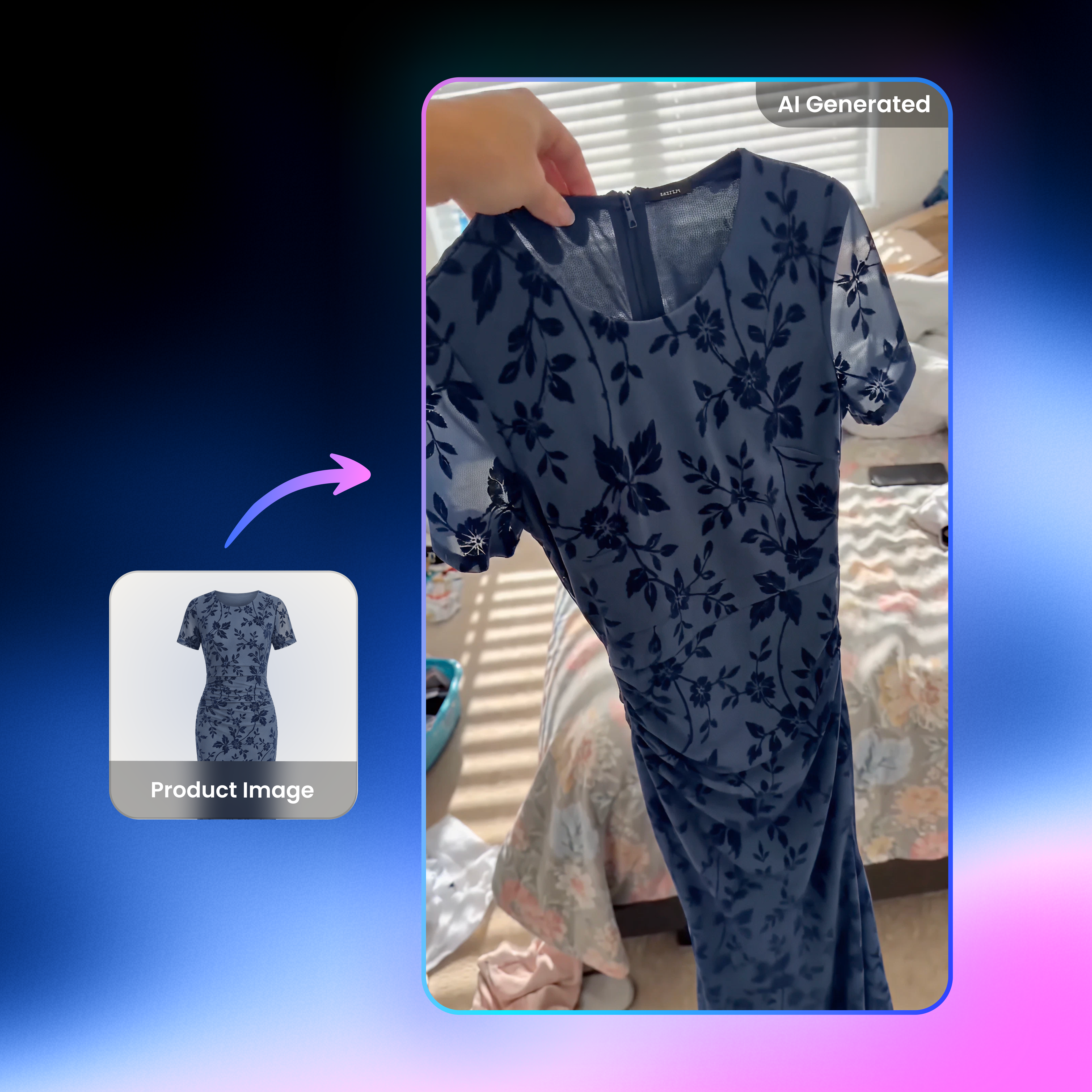 Generate authentic, UGC-style product showcases in clicks. Upload a product image to create a product showcase.