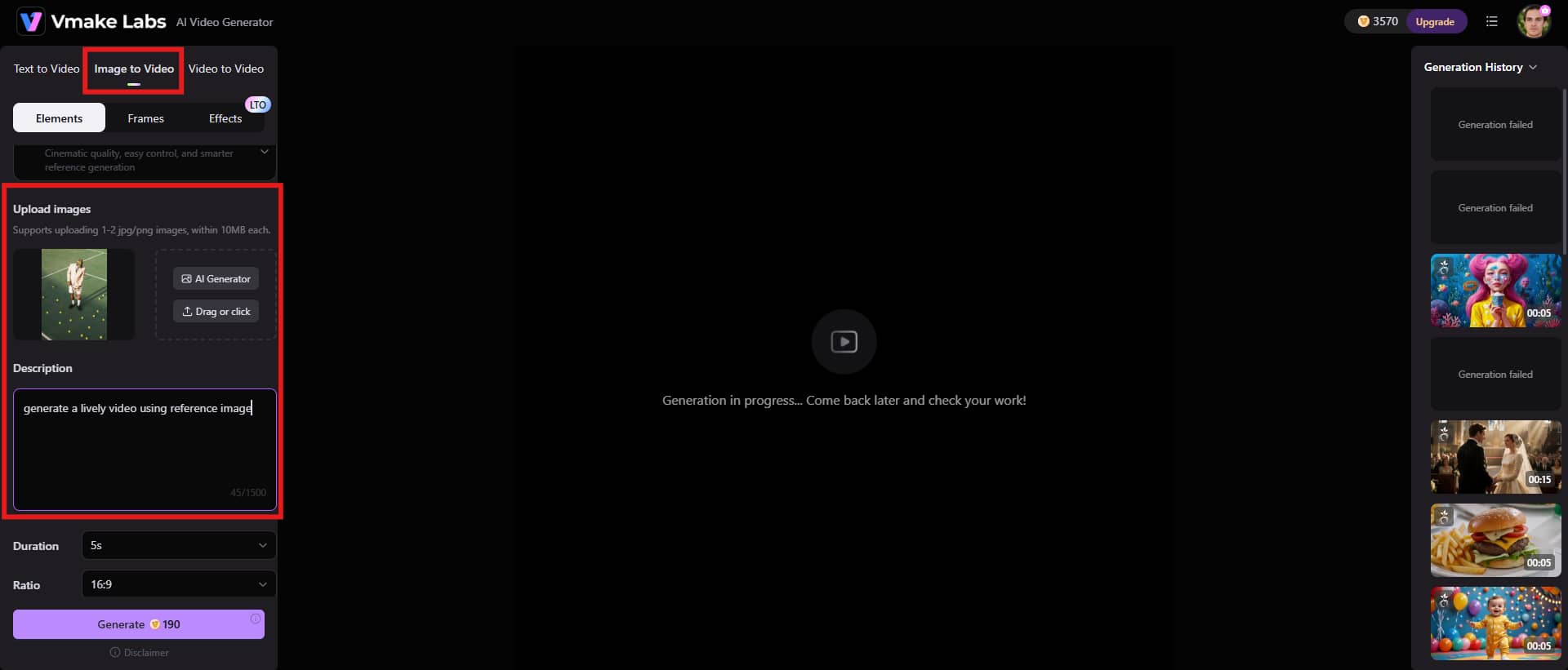 upload image and add prompt