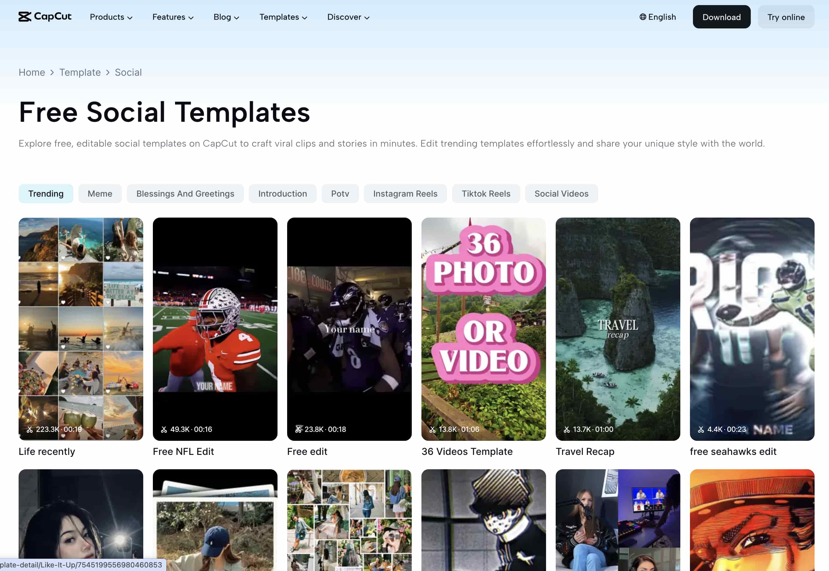 Free social templates