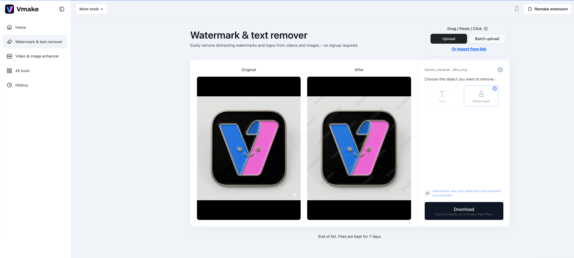 Vmake Image Watermark Remover