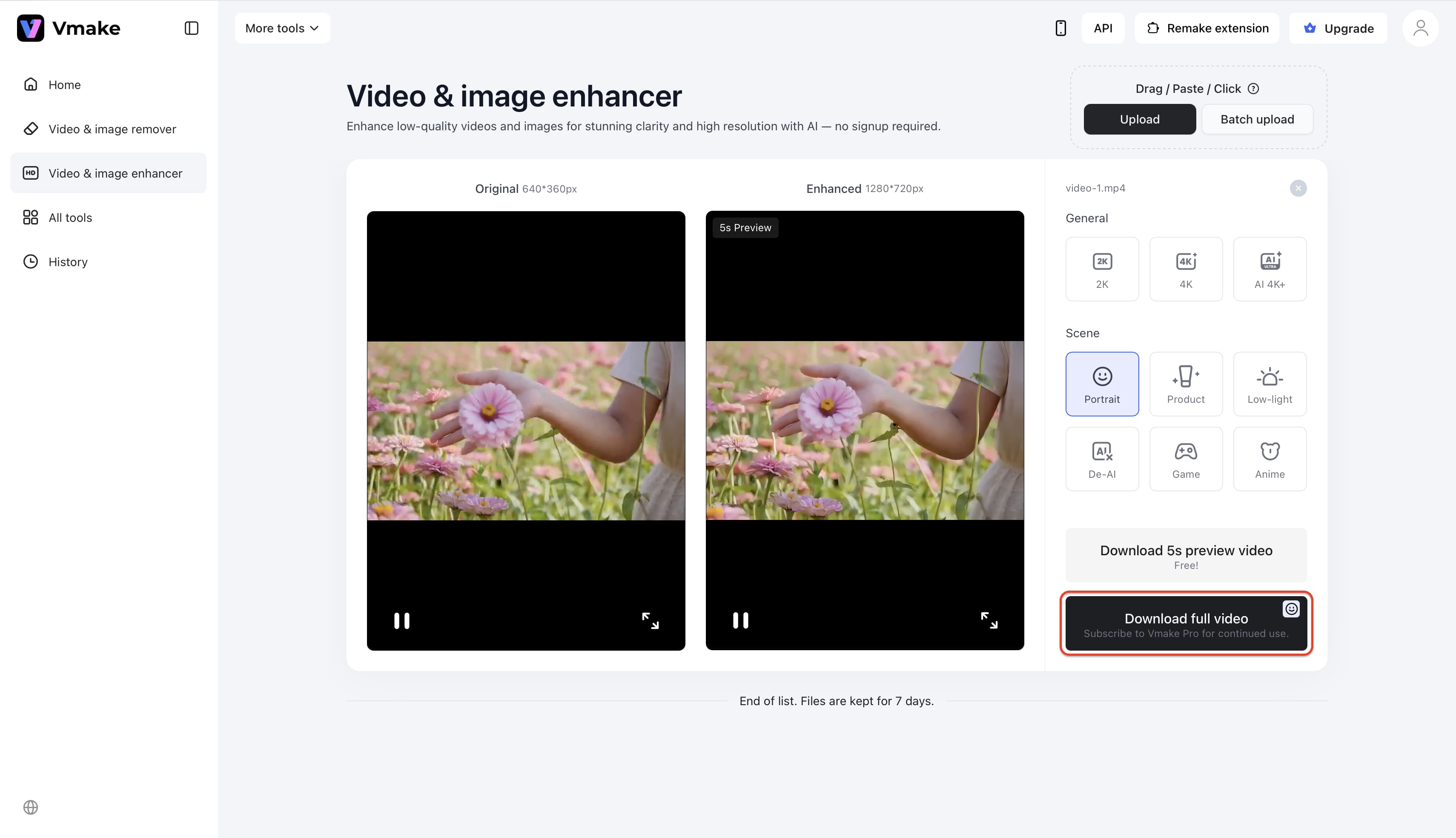 Process and download