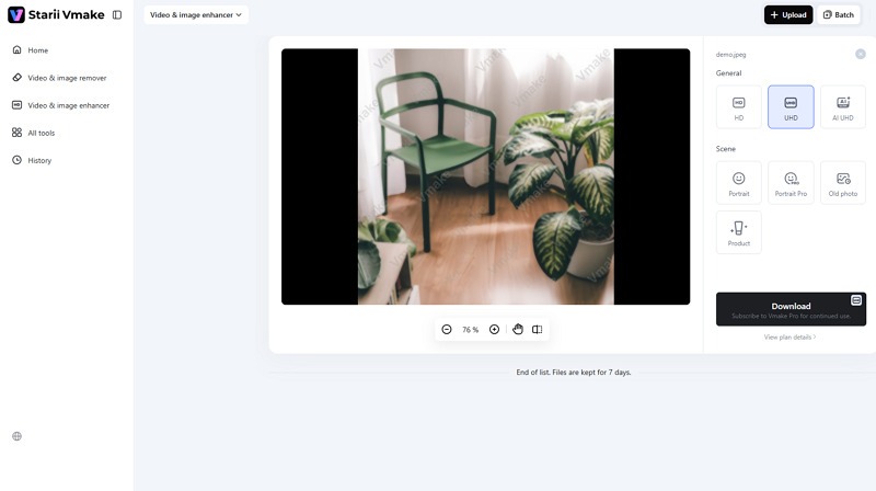 how to use Vmake ai image enhancer