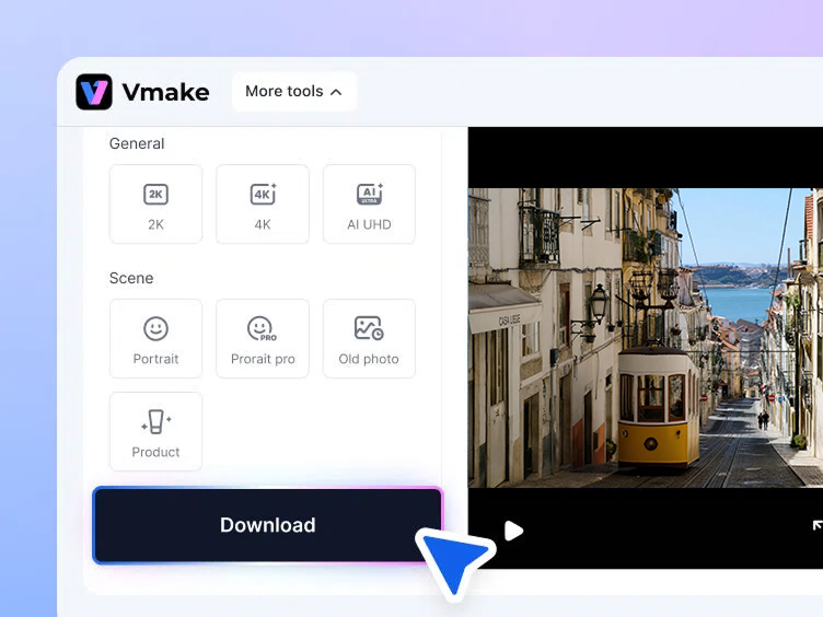 Preview and download the enhanced image