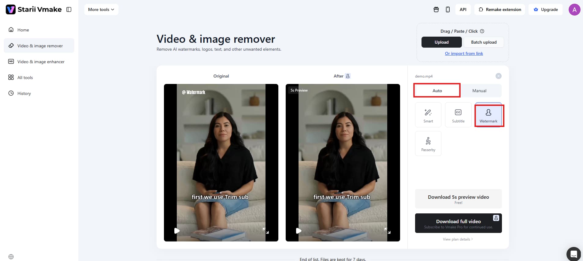 Detect and customise removal