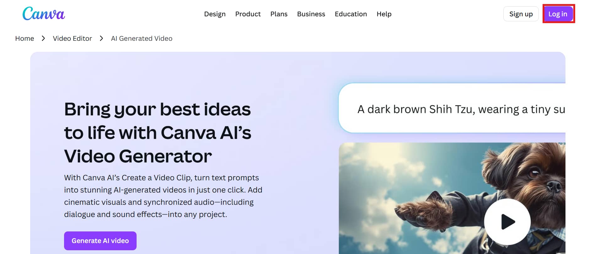 log in with canva