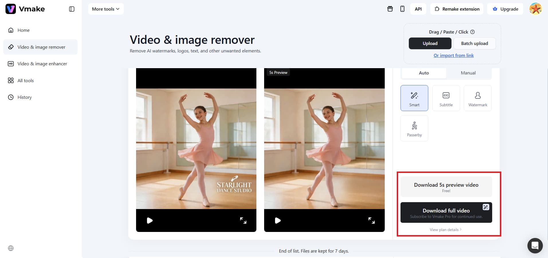 Preview and download
