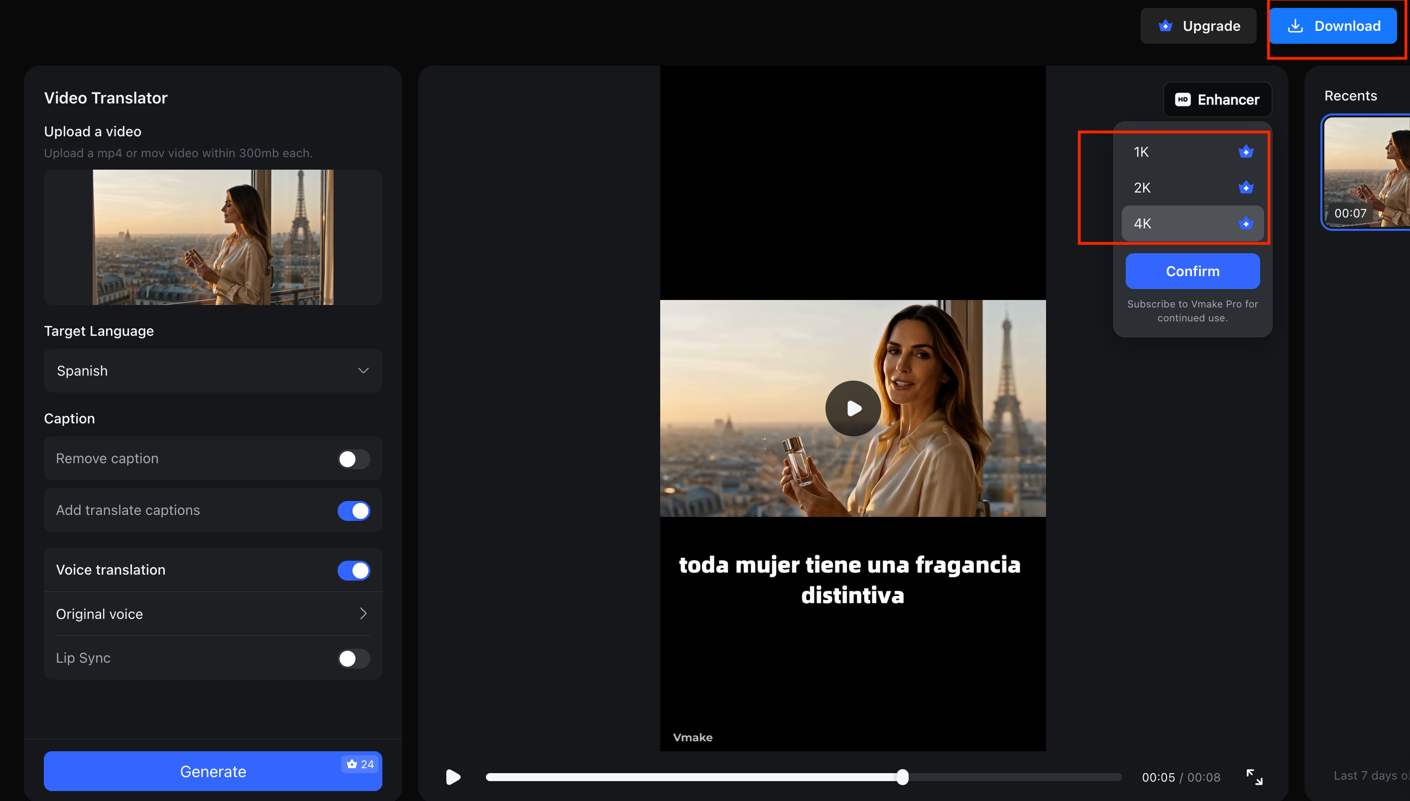 Generate Translated Subtitles or Audio