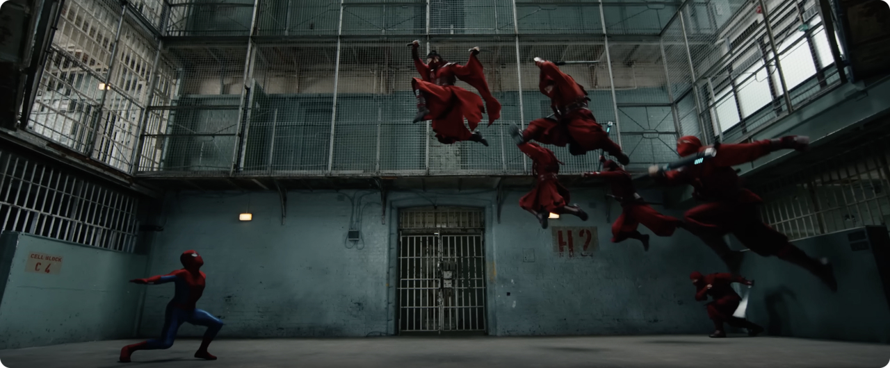 Spider-Man battles the Hand in the prison