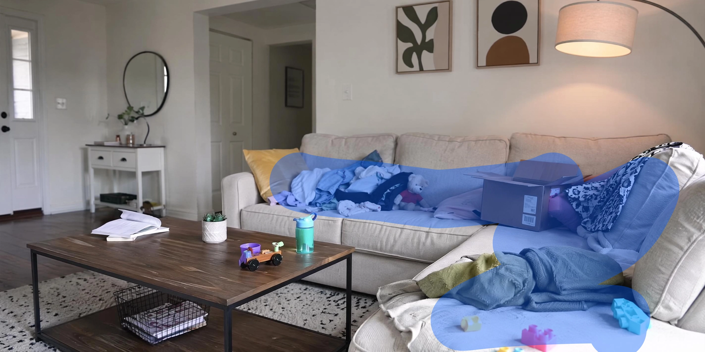 Declutter interior and exterior shots
