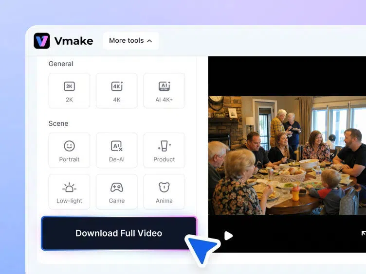 Preview and download your restored video