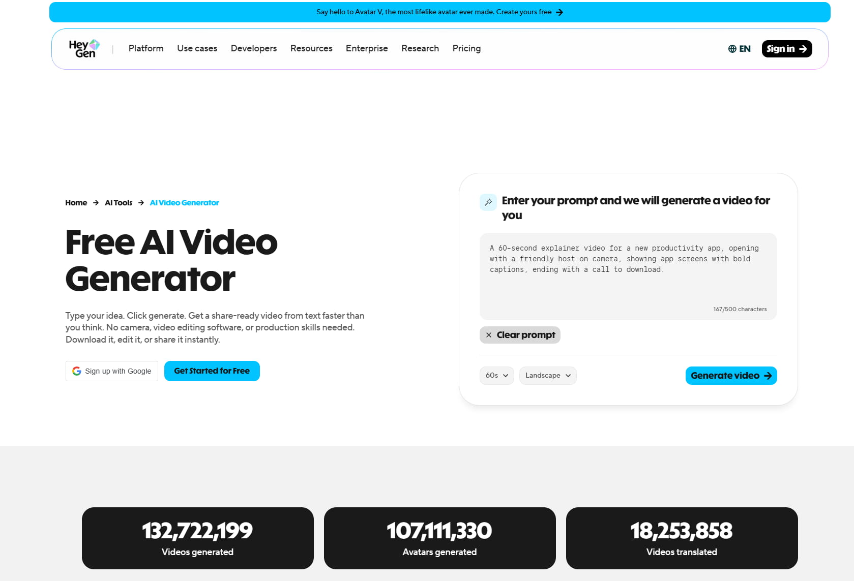 AI text-to-video generation
