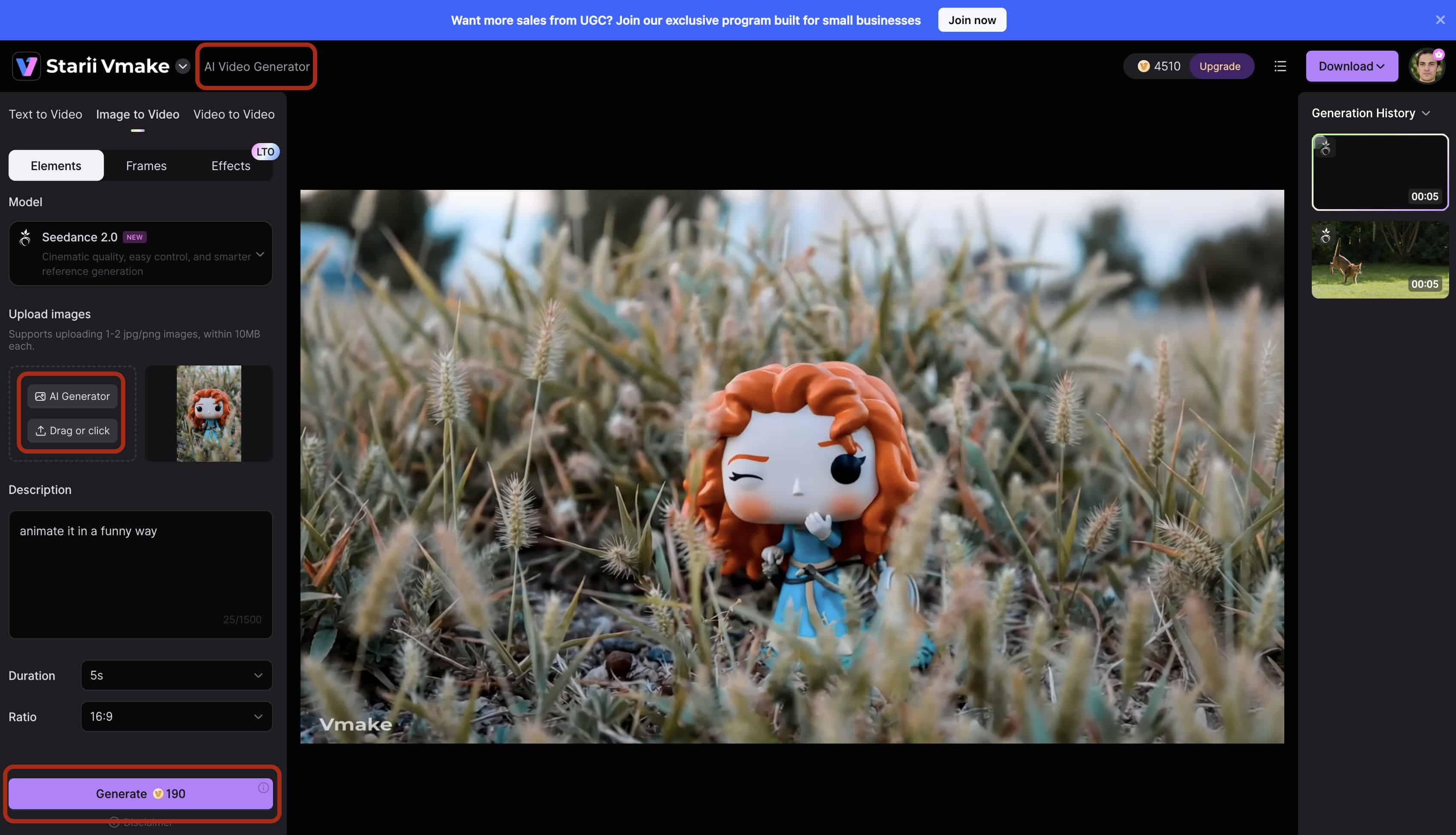 Render and preview the video before download