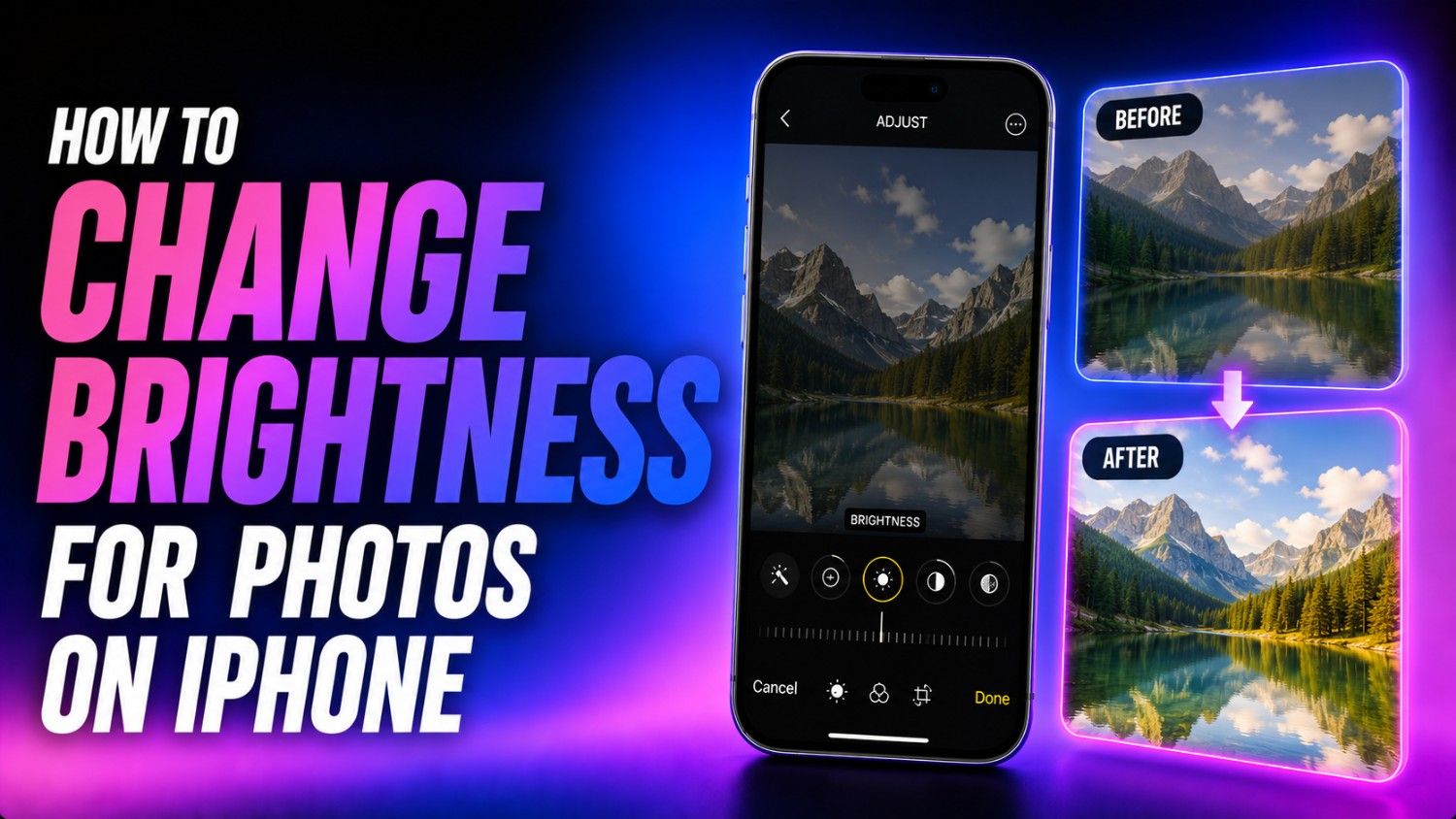 how to change brightness for photos on iphone