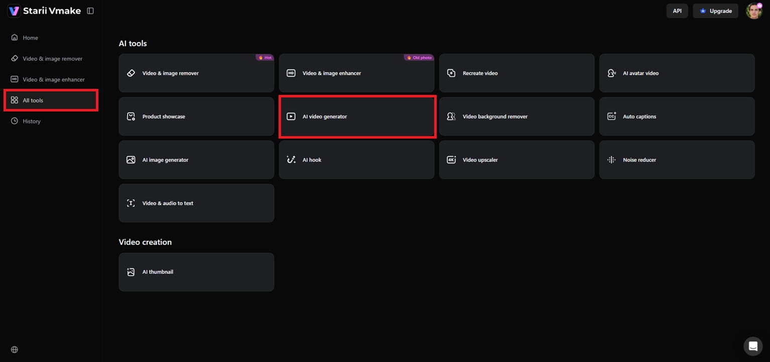 Launch Vmake AI video generator